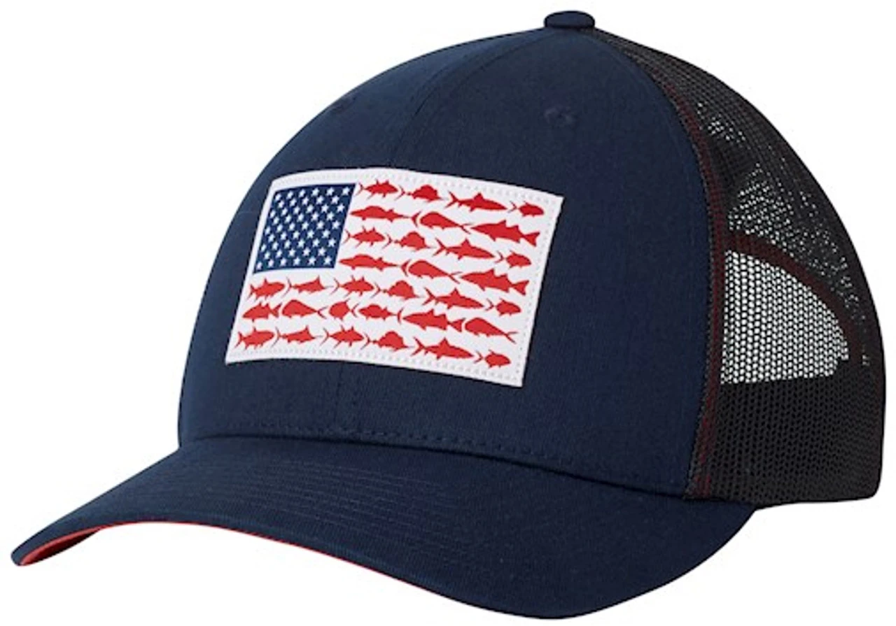 Columbia PFG Mesh Snap Back Fish Flag Ball Cap - Image 3