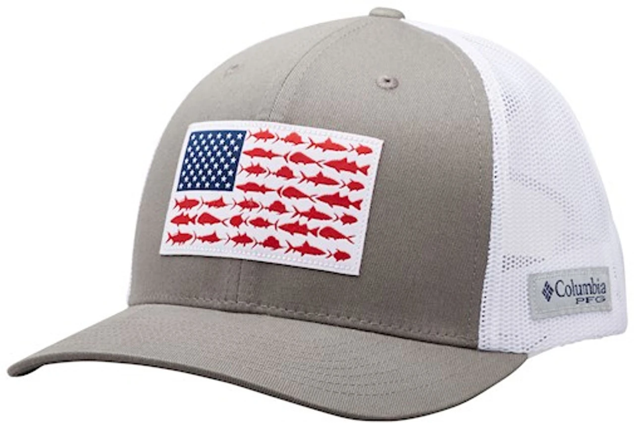 Columbia PFG Mesh Snap Back Fish Flag Ball Cap - Image 2