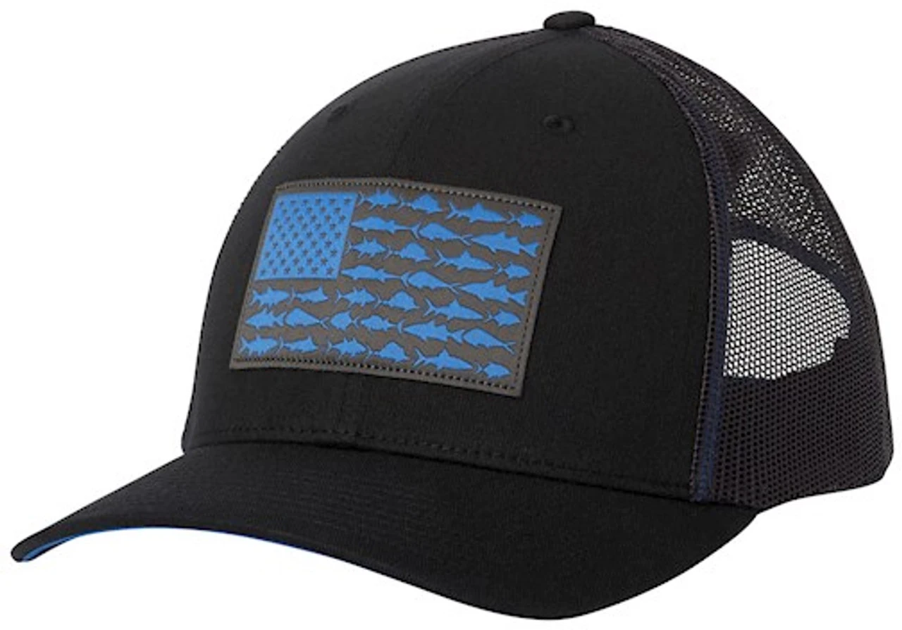Columbia PFG Mesh Snap Back Fish Flag Ball Cap