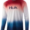 Huk Flare Fade Pursuit Long Sleeve Shirt - Americana - Large