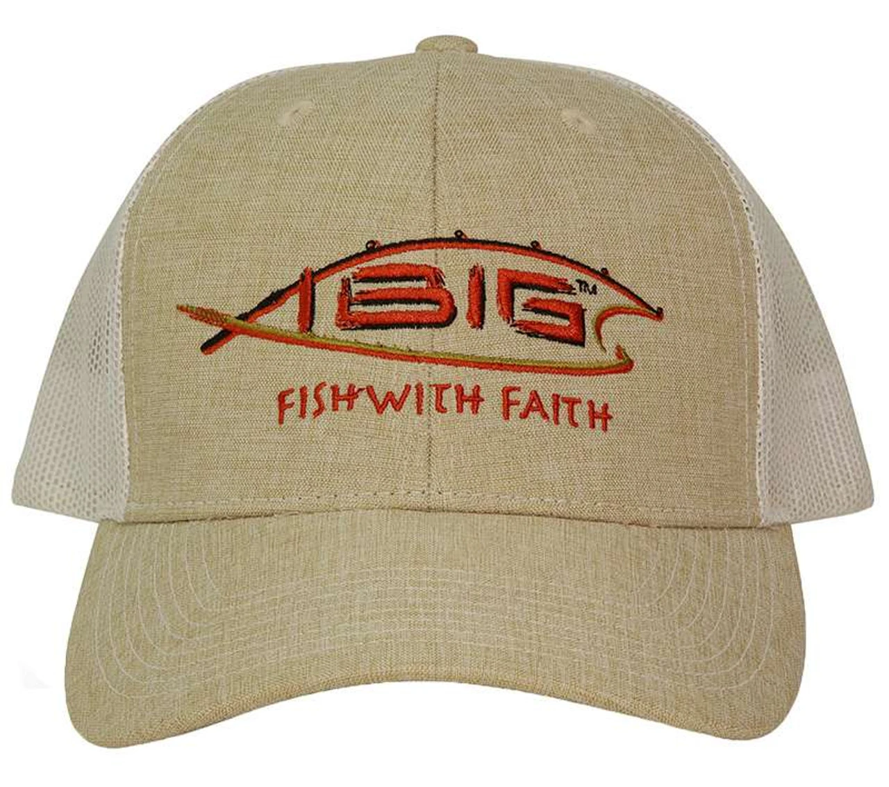 IBig Pro Style Trucker Hat With Embroidery - Natural