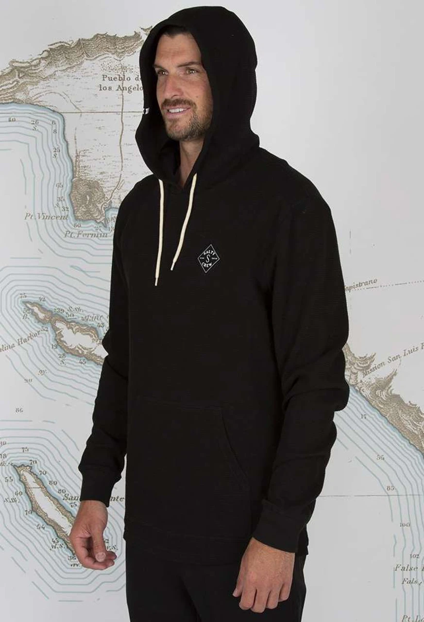 Salty Crew Tippet Thermal Hood Tee - Black - X-Large - Image 3